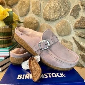 Birkenstock Buckley Shearling size 37 Lavender Blush NIB
